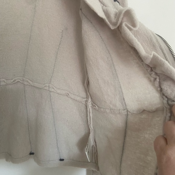 Anthropologie Charlie + Robin vintage style cream 100% wool jacket - Picture 13 of 15